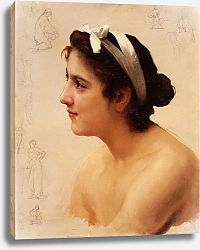 Постер Бугеро Вильям (Adolphe-William Bouguereau) Etude dune femme, pour offrande a lamour