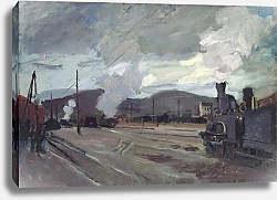 Постер Моне Клод (Claude Monet) Железнодорожная станция в Аргентеле