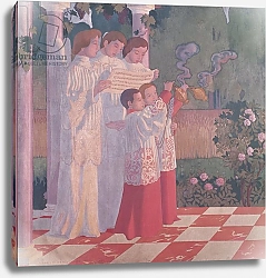 Постер Дени Морис Exaltation of the Holy Cross and the Glorification of the Mass, left hand side of the central panel