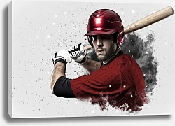 Постер Бейсболист в красной форме