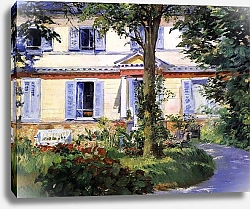Постер Мане Эдуард (Edouard Manet) Дом в Руэле  -  1882
