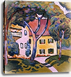 Постер Макке Огюст (Auguste Maquet) House in a Landscape