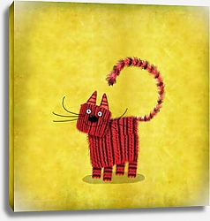 Постер Сикорский Андрей (совр) Красный котенок, хвост кольцом