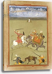 Постер Школа: Индийская 18в A Prince Fighting his Enemies on an Elephant, c.1710
