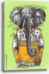 Постер Слон в вязаном свитере