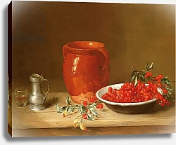Постер Воллон Антуан Still life of cherries in a bowl