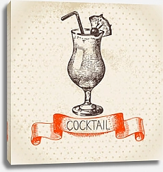 Постер Иллюстрация с коктейлем пина колада