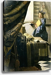 Постер Вермеер Ян (Jan Vermeer) The Artist's Studio, c.1665-6