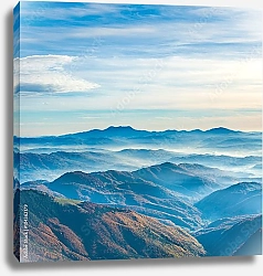 Постер Красивые голубые горы и холмы