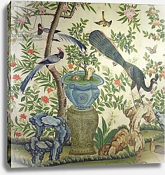 Постер Школа: Китайская 19в. Bird Wallpaper, c.1840 1