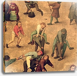 Постер Брейгель Питер Старший Children's Games: detail of children playing leap-frog, 1560