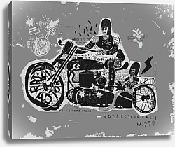 Постер Мотоцикл с люлькой