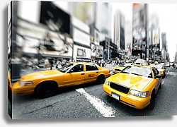 Постер США, Нью-Йорк. Желтые такси на улицах города