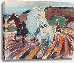 Постер Мунк Эдвард Horses Ploughing