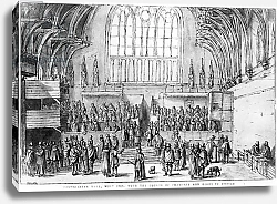Постер Холлар Вецеслаус (грав) Westminster Hall, West End, with the Courts of Chancery and Kings in Session