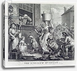 Постер Хогарт Уильям The Enraged Musician, 1741
