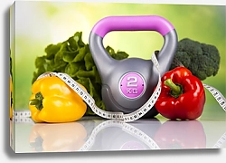 Постер Овощная диета и фитнес
