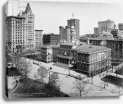Постер Неизвестен City Hall and Park, New York, c.1900
