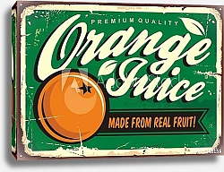 Постер Апельсиновый сок, винтажный ретро постер