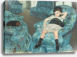 Постер Кассат Мэри (Cassatt Mary) Little Girl in a Blue Armchair, 1878