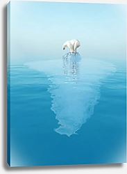 Постер Белый медведь на льдине