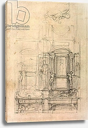 Постер Микеланджело (Michelangelo Buonarroti) W.26r Design for the Medici Chapel in the church of San Lorenzo, Florence