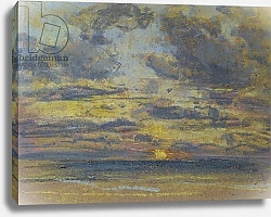 Постер Буден Эжен (Eugene Boudin) Study of the Sky with Setting Sun, c.1862-70