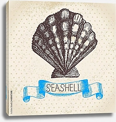 Постер Иллюстрация с морской ракушкой