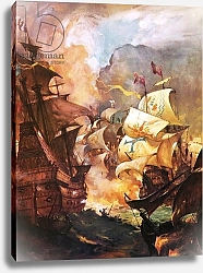 Постер МакКоннел Джеймс The Armada being destroyed by English fire ships