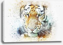 Постер Рисунок головы тигра