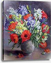 Постер Дюроз Антея (совр) Poppies and Irises, 1991