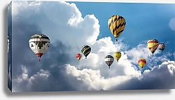 Постер Воздушные шары над облаками