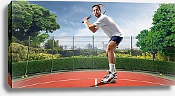 Постер Теннисист с ракеткой на открытом корте
