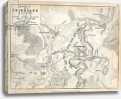 Постер Map of the Battle of Friedland, published by William Blackwood and Sons, Edinburgh & London, 1848