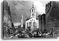 Постер Шепард Томас (последователи) St. Gile's Church, County Hall and the Lawn Market, Edinburgh, engraved by William Tombleson, c.1830