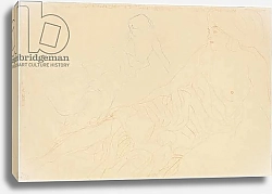 Постер Климт Густав (Gustav Klimt) Reclining Nudes; Aufgestutzt Liegende, links Wiederholung, 1913