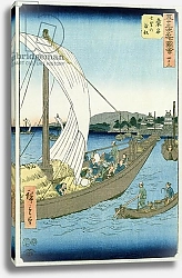 Постер Утагава Хирошиге (яп) Kuwana Landscape, from '53 Famous Views'