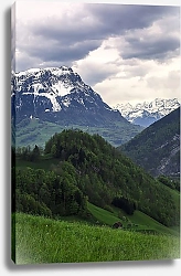Постер Альпийский пейзаж в облачный день