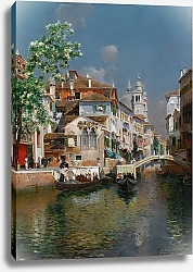 Постер Санторо Рубенс Gondolas On A Venetian Canal, Santa Maria Della Salute In The Distance