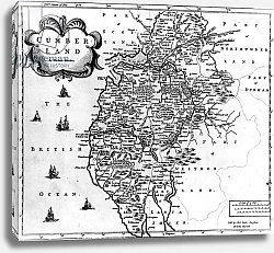 Постер Модерн Робер (грав) Map of Cumberland, c.1695