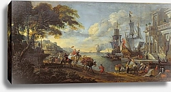 Постер Майндерхот Хенрик View of an Oriental port, 1688