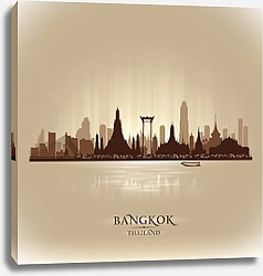 Постер Бангкок, Таиланд. Силуэт города