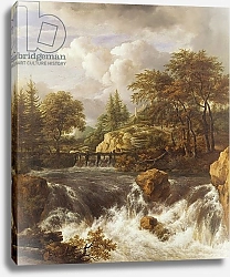 Постер Русдал Якоб A Waterfall in a Rocky Landscape, c.1660-70