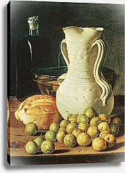 Постер Мелендес Луис Still Life with bread, greengages and pitcher
