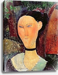 Постер Модильяни Амедео (Amedeo Modigliani) Woman with a Velvet Neckband, c.1915