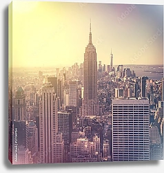 Постер Вид Манхэттена на рассвете, Нью-Йорк, США
