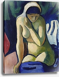 Постер Маке Август Naked Girl with Headscarf