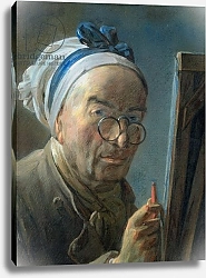 Постер Шарден Жан-Батист Self Portrait with an Easel, c.1775-79