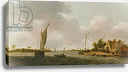 Постер Школа: Голландская 18в. Boats in an Estuary