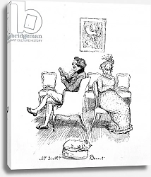 Постер Томсон Хью (грав) Mr & Mrs Bennet, illustration from 'Pride & Prejudice' by Jane Austen, edition published in 1894